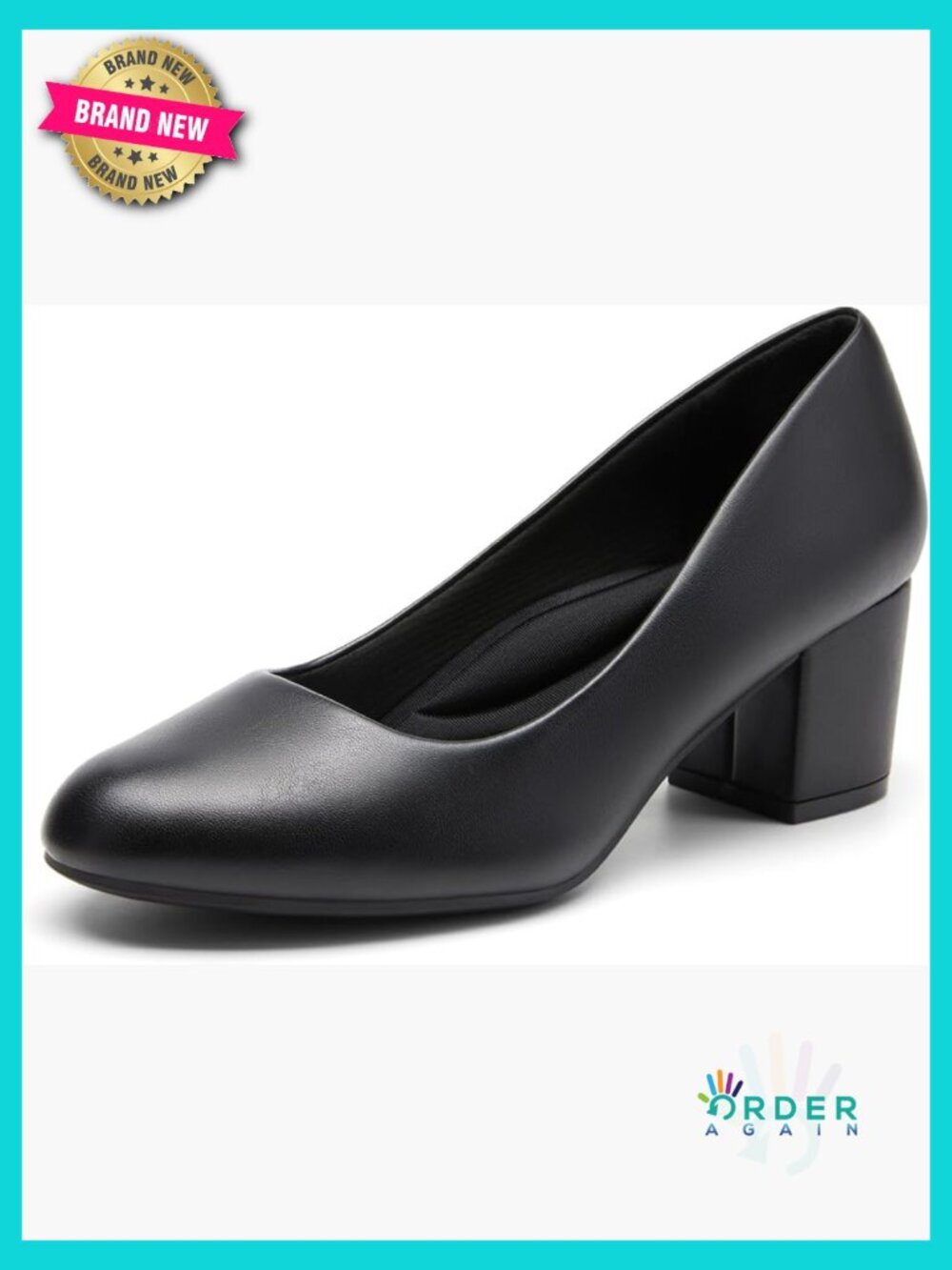 Low Chunky Block Heel Dress Pumps Classic Square Toe Comfortable Work Shoes